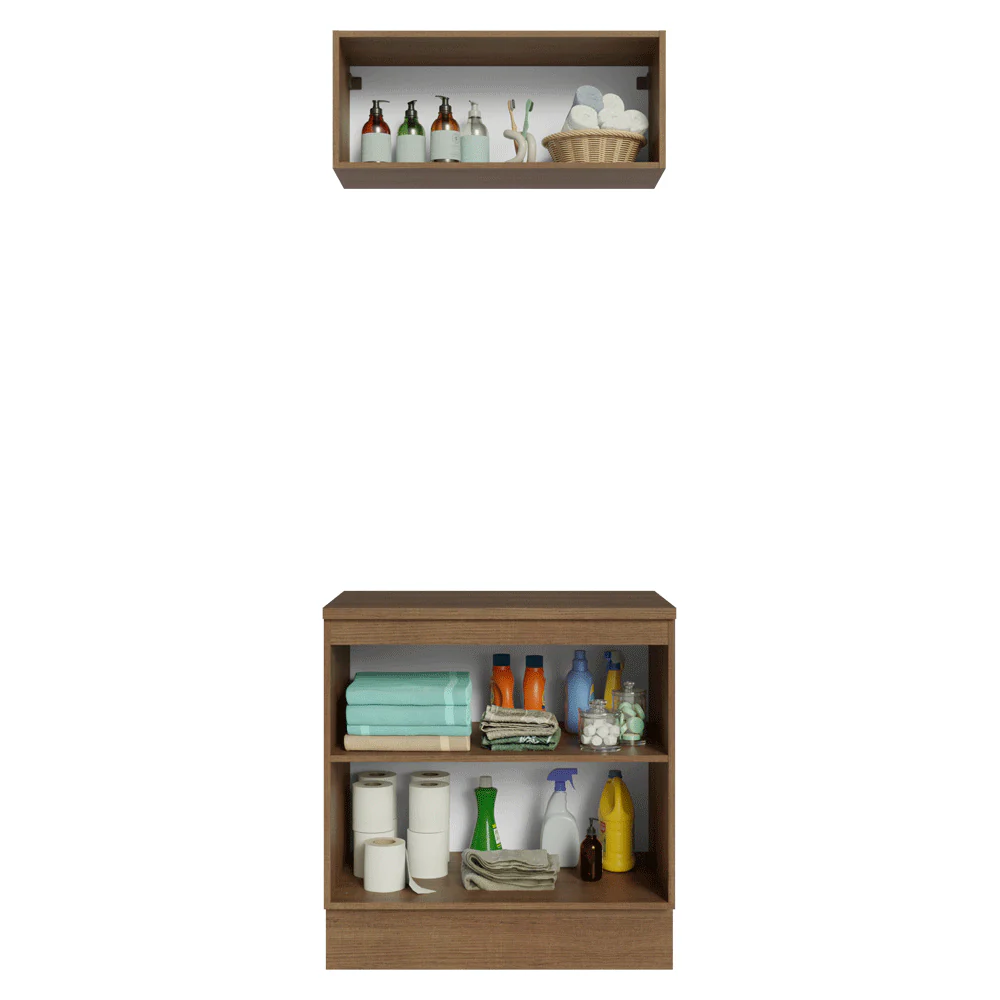 Vanitory 80cm 3 puertas Marrón/Gris Vik 02 - Image 4