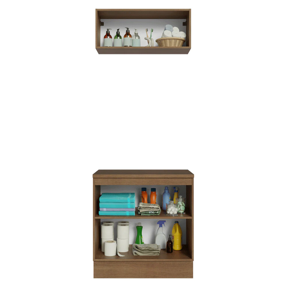 Vanitory 80cm 3 puertas Marrón/Verde Vik 02 - Image 4