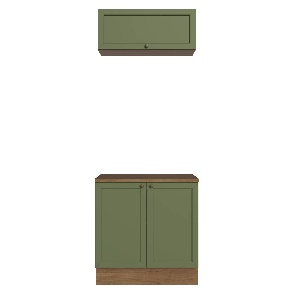 Vanitory 80cm 3 puertas Marrón/Verde Vik 02 - Image 9